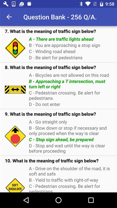 california dmv practice test questions